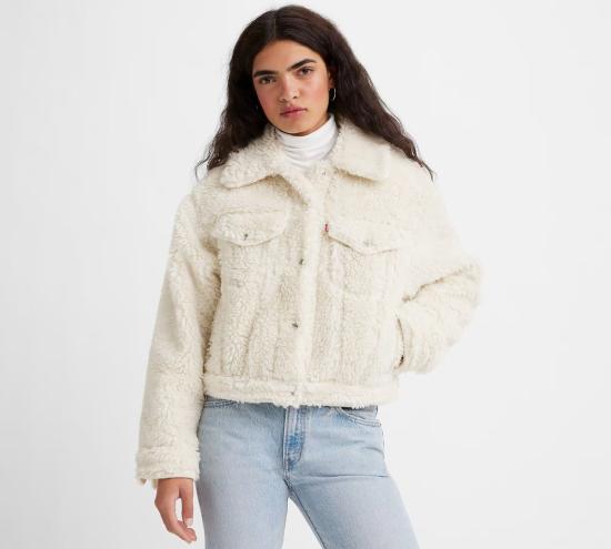  리바이스 코트 Levi's Baby Bubble Sherpa Trucker Jacket 코코넛 밀크 - LEVI'S
