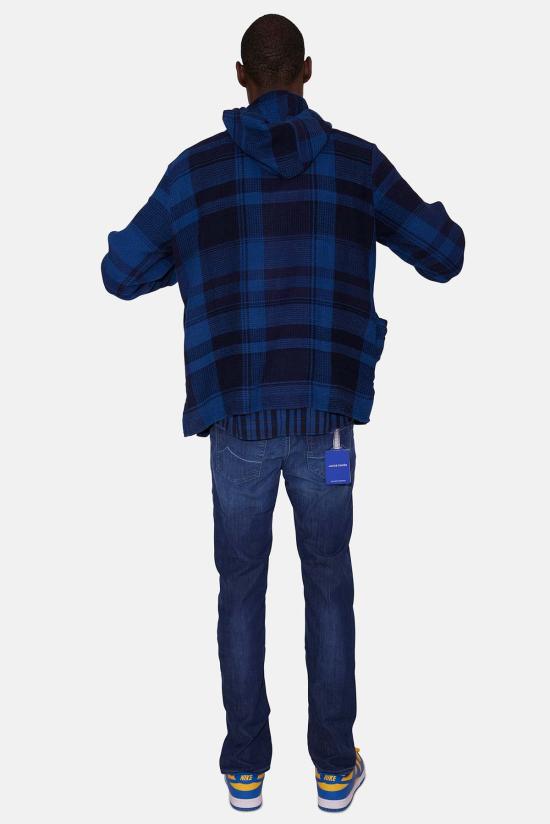  Original Madras Trading Company 셔츠 오리지널 마드라스 트레이딩 컴퍼니 N35 후드 쿠르타 네이비 체크 - OTHER BRANDS
