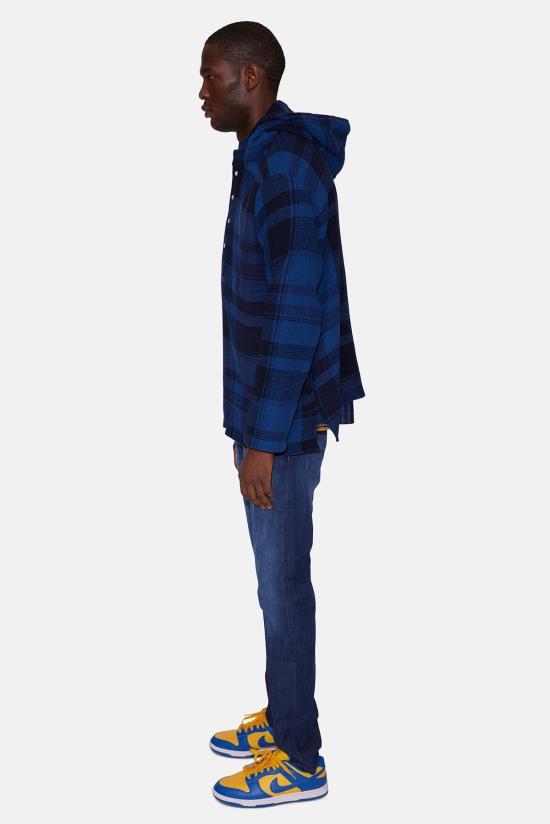  Original Madras Trading Company 셔츠 오리지널 마드라스 트레이딩 컴퍼니 N35 후드 쿠르타 네이비 체크 - OTHER BRANDS