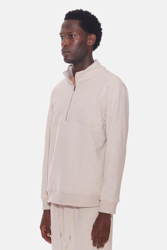  블루&크림 긴팔 티셔츠 BCFW24T91 OAT HEATHER - BLUE&CREAM