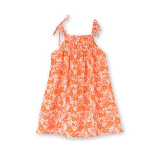  [키즈] 비트 월드 원피스 키즈  숄더 타이 스모크 드레스 오렌지 메도우 - BEET WORLD