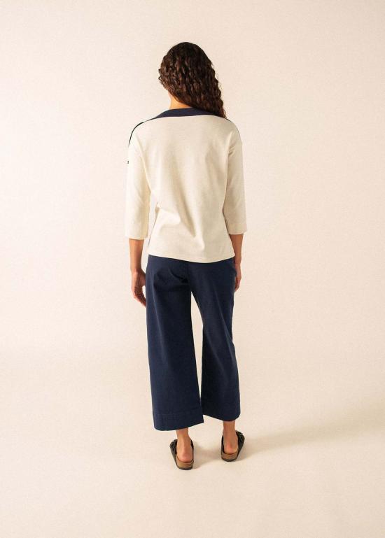  Saint James USA 긴팔 티셔츠 Saint James Usa Latsia 보트넥 티셔츠 X Isabelle Ballu Ecru/네이비 - OTHER BRANDS