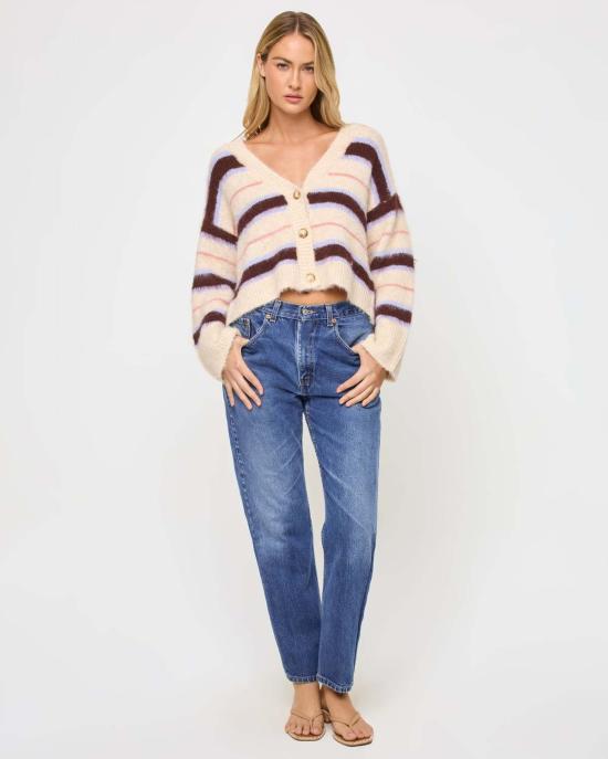  엘스페이스 가디건 MNTSW23 PREP SCHOOL STRIPE - L SPACE