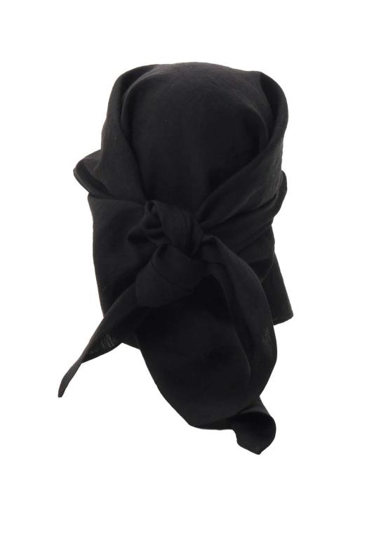  요지 야마모토 모자 하이 디 린넨 반다나 캡 블랙 - YOHJI YAMAMOTO