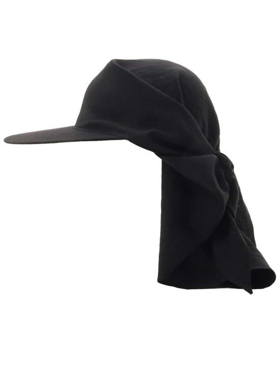  요지 야마모토 모자 하이 디 린넨 반다나 캡 블랙 - YOHJI YAMAMOTO