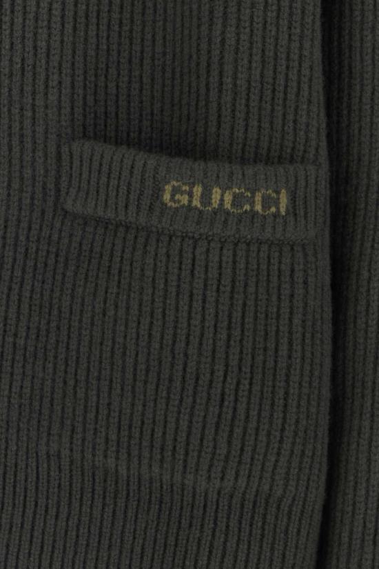  구찌 가디건 차콜 울 블렌드  밀리터리 그린 - GUCCI