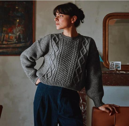  L'ENVERS 스웨터 L'envers Paola 케이블  애쉬 그레이 - OTHER BRANDS