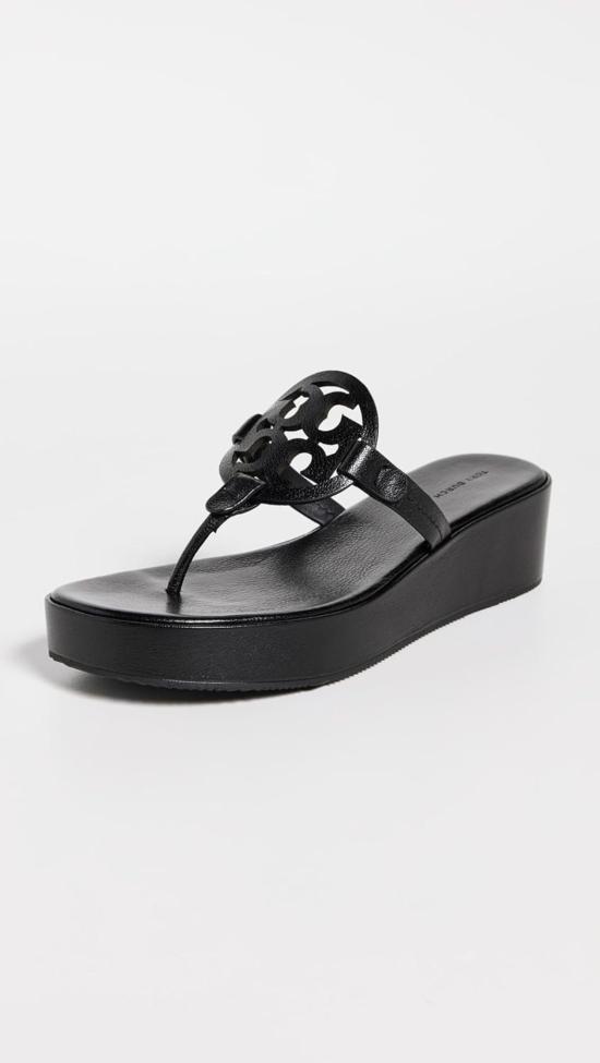  토리버치 샌들 밀러 웨지  퍼펙트 블랙 - TORY BURCH