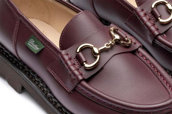  파라부트 로퍼 여성용 오르세이티 그리프 마론 리스 아카주 슈즈 옥스블러드 - PARABOOT