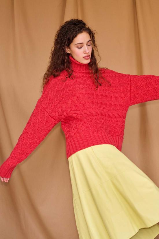 지지 니트웨어 터틀넥 케이블 - GIGI KNITWEAR