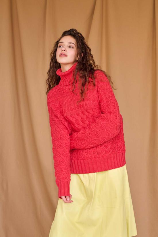  지지 니트웨어 터틀넥 케이블 - GIGI KNITWEAR