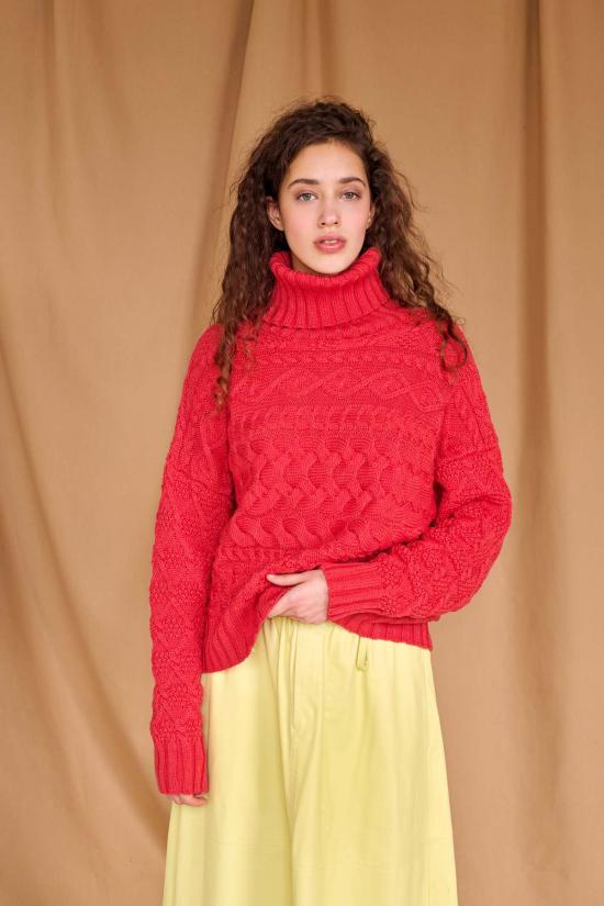  지지 니트웨어 터틀넥 케이블 - GIGI KNITWEAR
