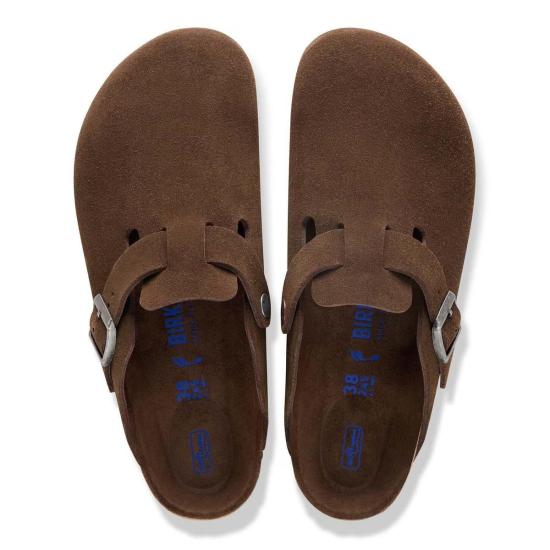 버켄스탁 뮬/슬리퍼 보스턴 스웨이드 가죽 소프트 풋베드 클로그 - BIRKENSTOCK