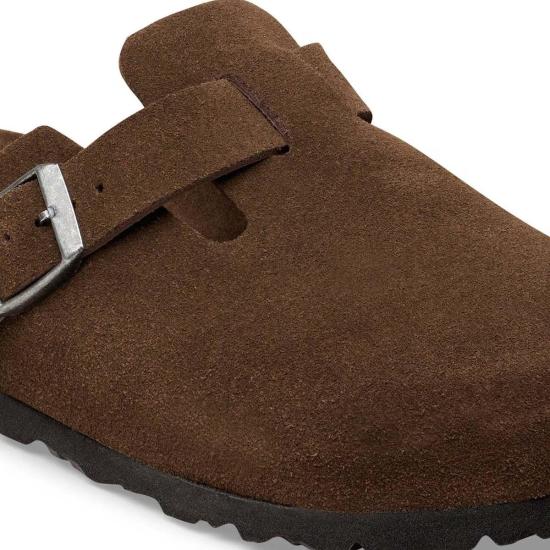  버켄스탁 뮬/슬리퍼 보스턴 스웨이드 가죽 소프트 풋베드 클로그 - BIRKENSTOCK