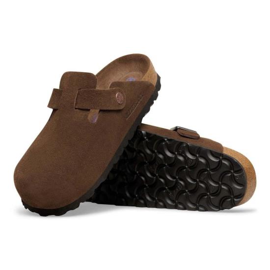  버켄스탁 뮬/슬리퍼 보스턴 스웨이드 가죽 소프트 풋베드 클로그 - BIRKENSTOCK