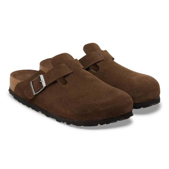 버켄스탁 뮬/슬리퍼 보스턴 스웨이드 가죽 소프트 풋베드 클로그 - BIRKENSTOCK