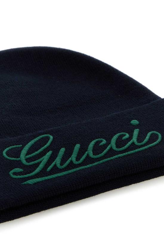  구찌 비니 다크 블루 울 비니 - GUCCI