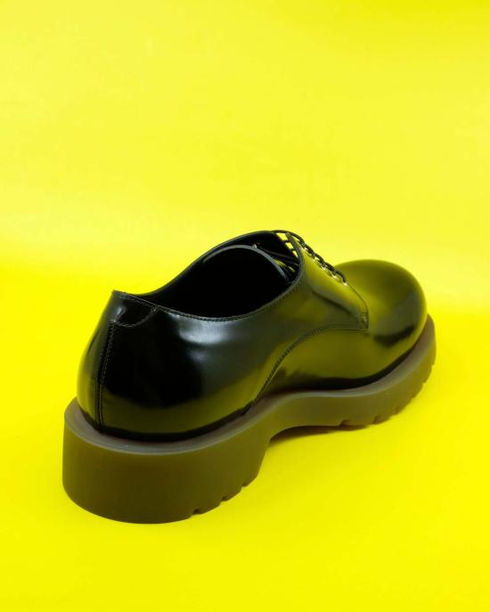  질샌더 슈즈 질 샌더 블랙 스파졸라토 샤이니 레이스업 - JIL SANDER