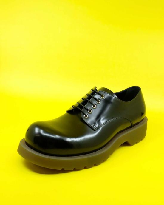  질샌더 슈즈 질 샌더 블랙 스파졸라토 샤이니 레이스업 - JIL SANDER