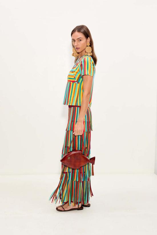  사이먼밀러 롱 스커트 W2129 6051 96680 VIBRANT MULTI STRIPE - SIMONMILLER