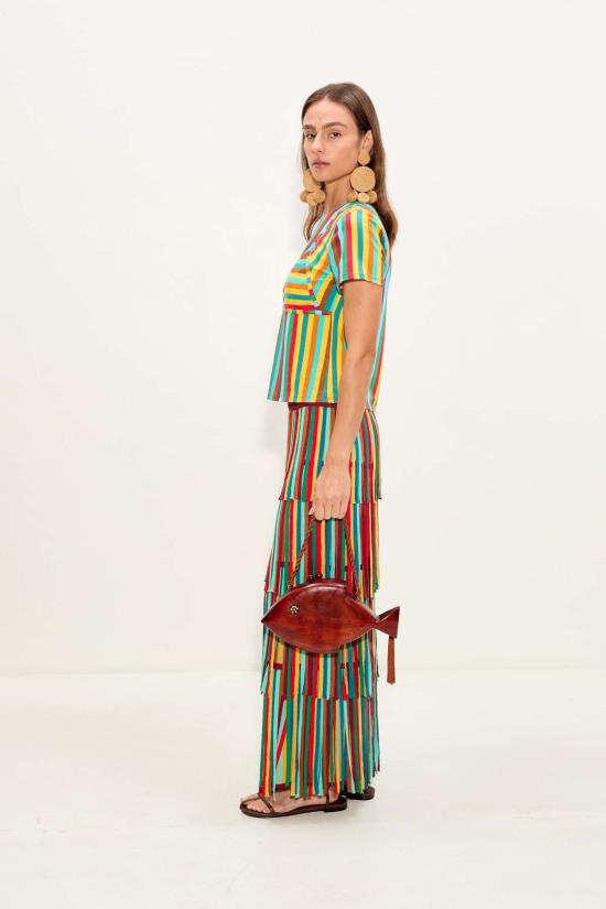 사이먼밀러 롱 스커트 W2129 6051 96680 VIBRANT MULTI STRIPE - SIMONMILLER