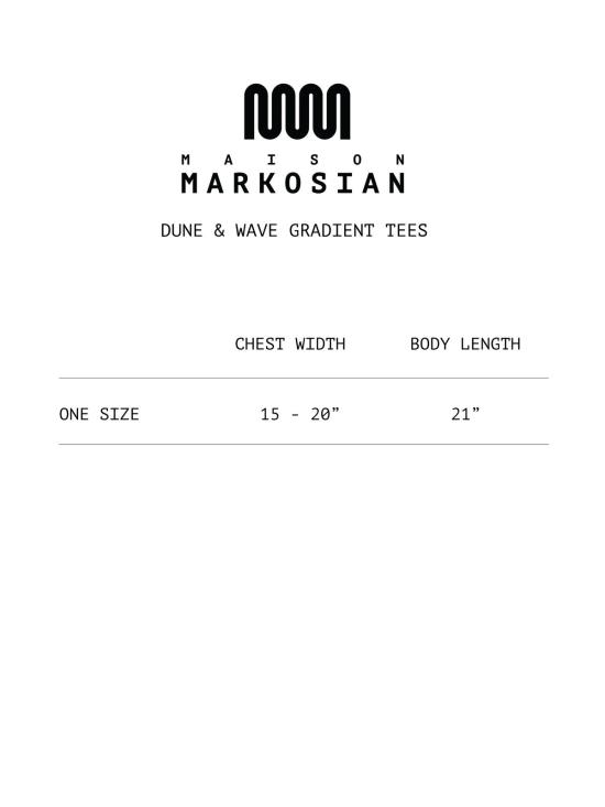  메종 마르코시안 반팔 티셔츠 웨이브 그라디언트 모크넥 티셔츠 - MAISON MARKOSIAN
