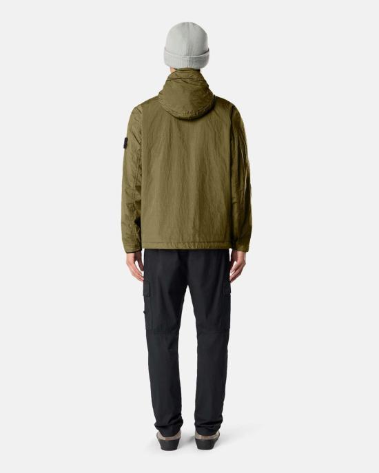  스톤 아일랜드 크링클 랩스 NY 윈드 레지스턴스 안티 드롭 후드 자켓 L1S15 4100001 V005G GREEN - STONE ISLAND