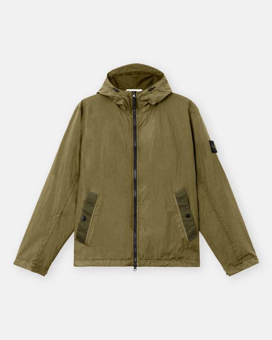  스톤 아일랜드 크링클 랩스 NY 윈드 레지스턴스 안티 드롭 후드 자켓 L1S15 4100001 V005G GREEN