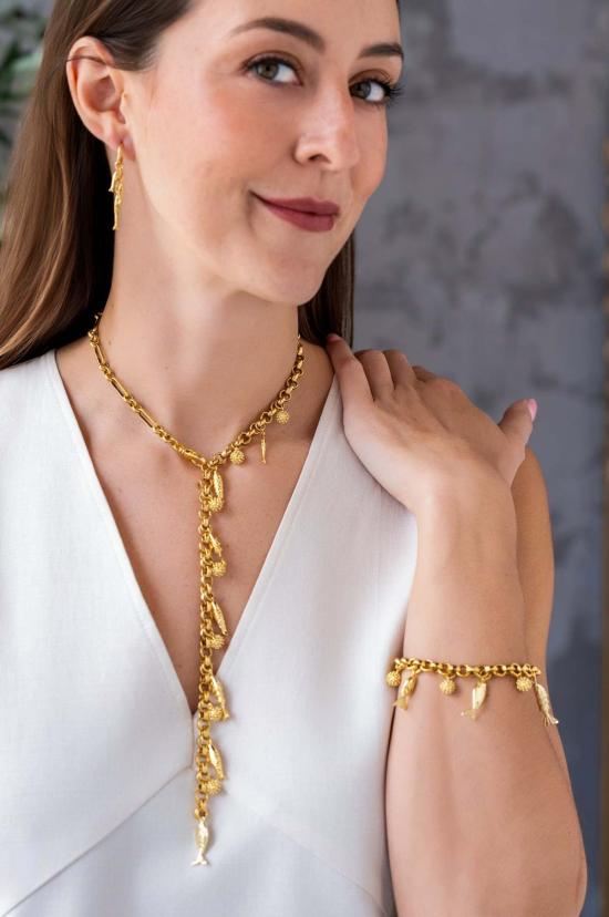  로니 폴 주얼리 팔찌 물고기 참 팔찌 골드 - LONI PAUL JEWELRY