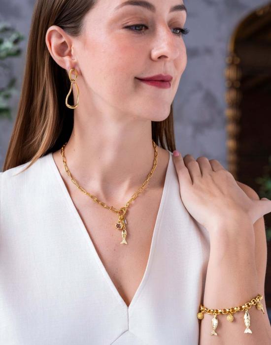  로니 폴 주얼리 팔찌 물고기 참 팔찌 골드 - LONI PAUL JEWELRY
