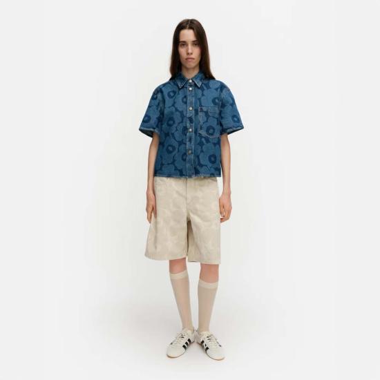  마리메꼬 데님 팬츠 Marimekko Kuvata 데님 셔츠 인디고