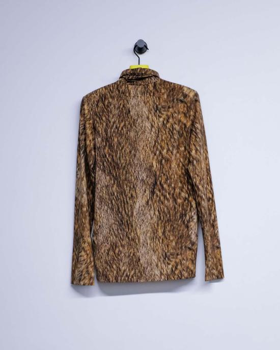  MM6 메종마르지엘라 터틀넥 Mm6 메종 마르지엘라 퍼 프린트 나일론 롱슬리브 - MM6 MAISON MARGIELA