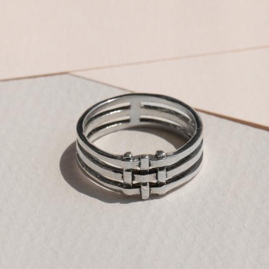  린지 루이스 주얼리 반지 크로스해치 링 스털링 실버 - LINDSAY LEWIS JEWELRY