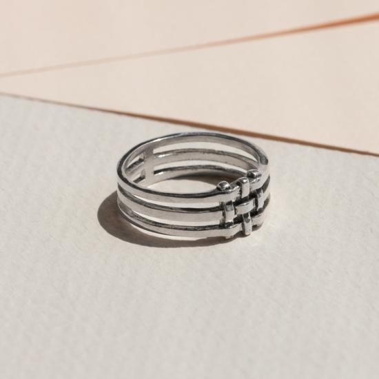  린지 루이스 주얼리 반지 크로스해치 링 스털링 실버 - LINDSAY LEWIS JEWELRY
