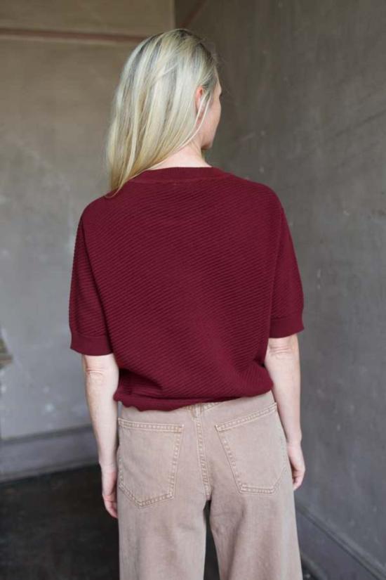  레이첼 코미 반팔 티셔츠 칼리브라 탑 스칼렛 - RACHEL COMEY