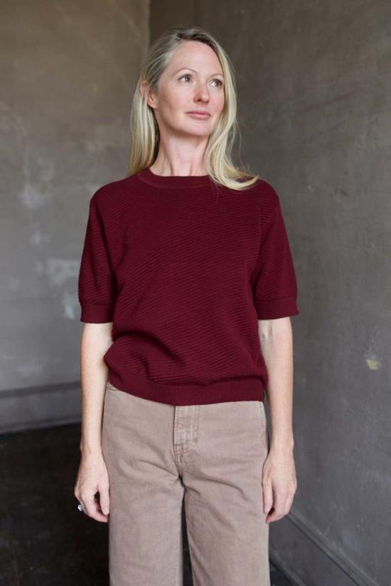  레이첼 코미 반팔 티셔츠 칼리브라 탑 스칼렛 - RACHEL COMEY