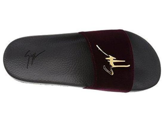  쥬세페자노티 뮬/슬리퍼 Giuseppe Zanotti 벨벳 로고 슬라이드 Amaranto - GIUSEPPE ZANOTTI