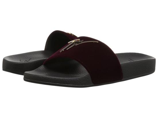  쥬세페자노티 뮬/슬리퍼 Giuseppe Zanotti 벨벳 로고 슬라이드 Amaranto