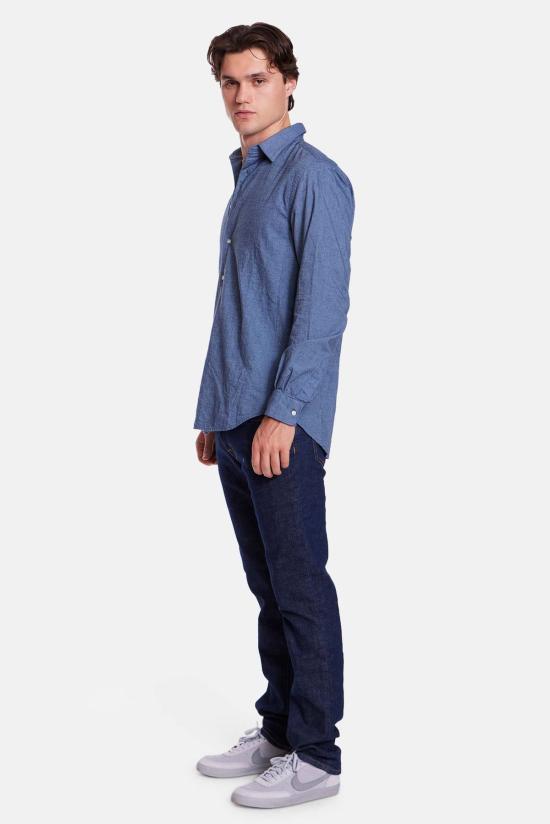  아스페시 셔츠 Aspesi Camicia 브러시드 플란넬  헤더 블루 - ASPESI