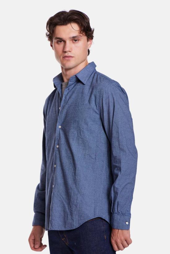  아스페시 셔츠 Aspesi Camicia 브러시드 플란넬  헤더 블루 - ASPESI