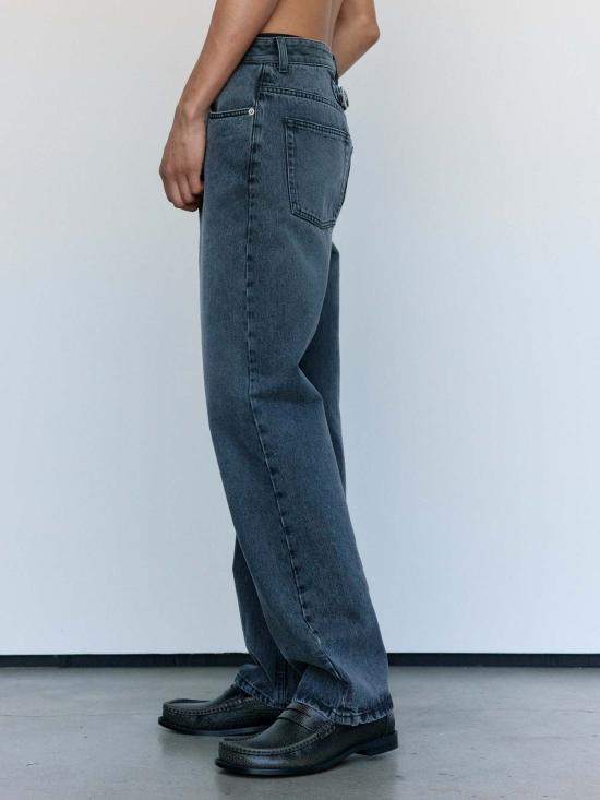  로에베 데님 팬츠 블랙 데님 버클백 진 - LOEWE