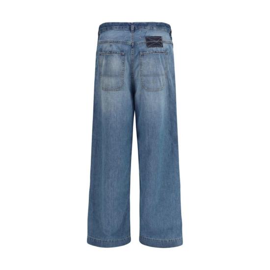 26SS 마르지엘라 데님 팬츠 메종  패치워크 디테일 와이드 레그 릴렉스핏 진 (블루) - MAISON MARGIELA