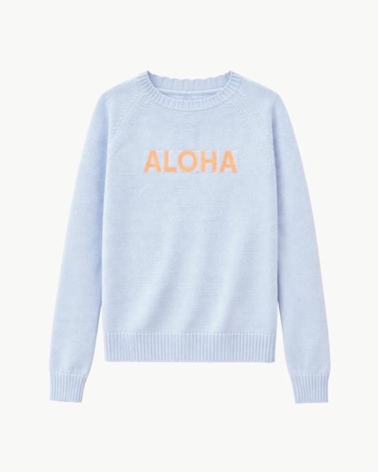  콜로리 키아리 스웨터 Colori Custom Frayed Crew "Aloha"  시엘로/애프리콧