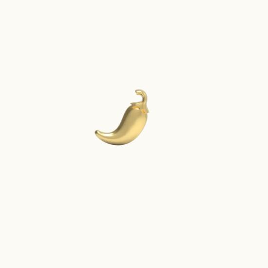  Whit Jewelry 싱글 이어링 화이트 주얼리 칠리 스터드 귀걸이 14K 옐로우 골드 - OTHER BRANDS