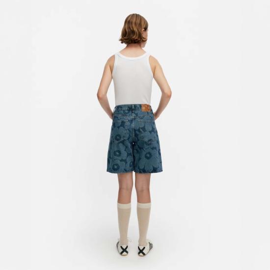  마리메꼬 데님 숏팬츠 Marimekko Marssi 데님 반바지 인디고 - MARIMEKKO