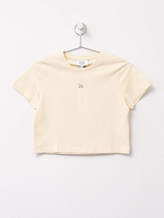  메종키츠네 베이비 폭스 패치 베이비 티셔츠 MW00105KJ0008 CREAM