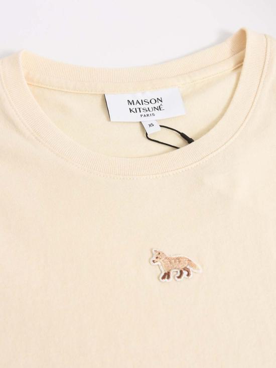  메종키츠네 베이비 폭스 패치 베이비 티셔츠 MW00105KJ0008 CREAM - MAISON KITSUNE