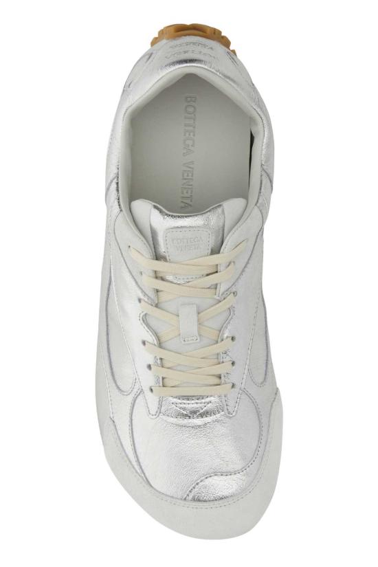  보테가베네타 스니커즈 보테가 베네타 실버 가죽 및 스웨이드 오르빗 - BOTTEGA VENETA