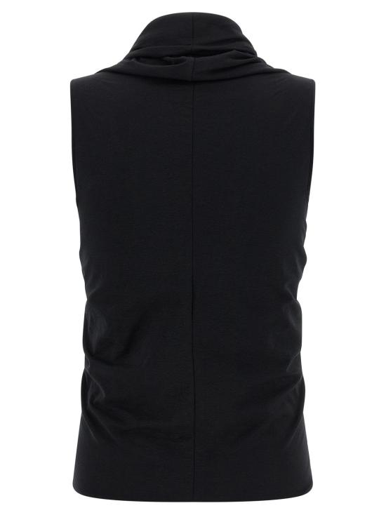  릭 오웬스 민소매 티셔츠 저지 SS 프롱 탑 블랙 - RICK OWENS