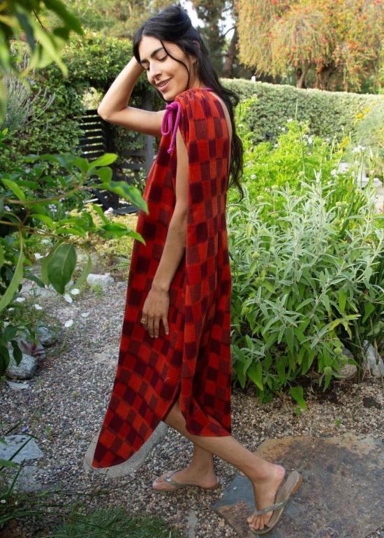  론 비치웨어 Lwn Quill Caftan Cerise
